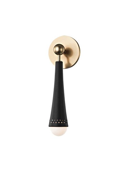 Tupelo 1-Light Sconce in Aged Brass.